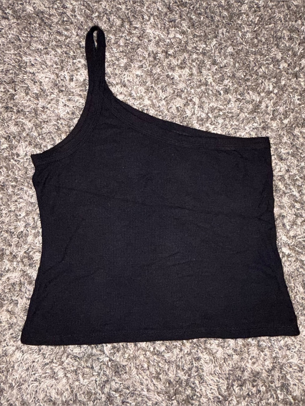 Free people intimately one shoulder black rubber tank M